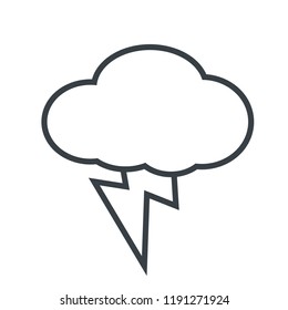 weather icon,cloud with thunder.vector icon
