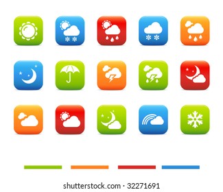 Weather icons, 4 color set