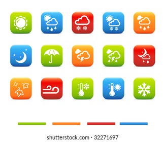 Weather icons, 4 color set