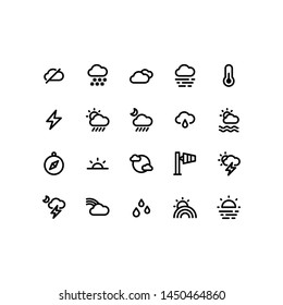 Weather icons in for any purposes. Perfect for website mobile app presentation and any other projects.