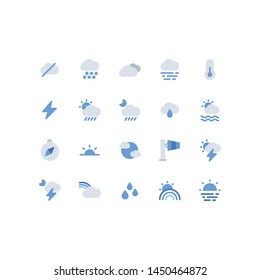 Weather icons in for any purposes. Perfect for website mobile app presentation and any other projects.