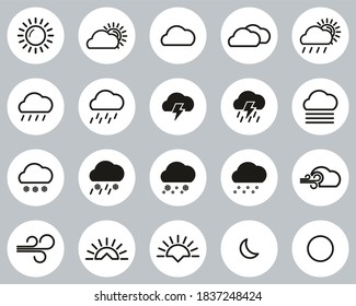 Weather Icons Black White Flat Design Stock Vector (Royalty Free ...