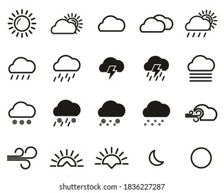 Weather Icons Black & White Set Big