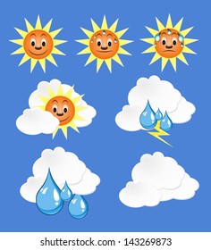 Weather Icons with blue Background