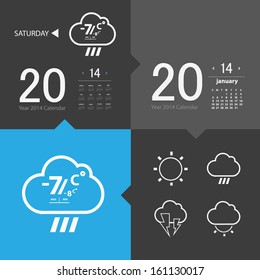 Weather icons and calendar
