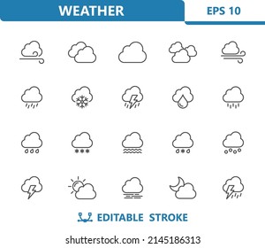 Weather Icons - Cloud, Cloudy, Forecast. Professional, pixel perfect icons. EPS 10 format.