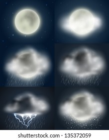 Weather icons collection (night) - eps 10