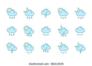weather icons color collection