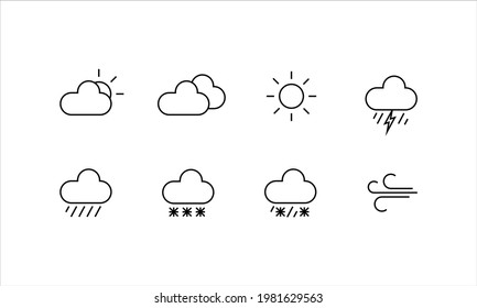 Weather icons. Concept of weather. Can be used for weather and advertising purposes. Vector EPS 10