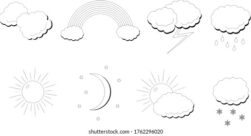 weather icons different black and white