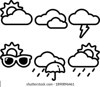 Weather icons with editable stroke.