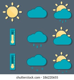 Weather icons in a flat design