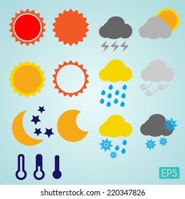 Weather icons flat design