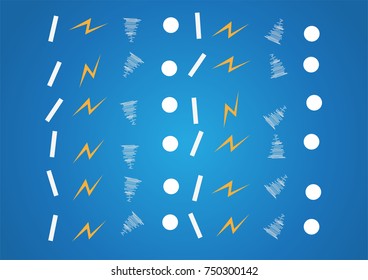 Weather icons in flat design   include rain, winter, storm and lightning.