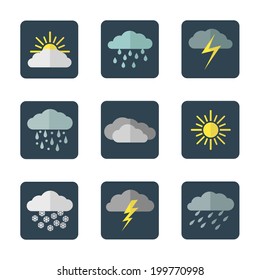 Weather icons in flat style