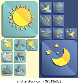 weather icons in a flat style