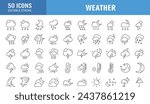 Weather icons. Weather forecast icon set. Clouds logo. Weather , clouds, sunny day, moon, snowflakes, wind, sun day. Vector illustration.
