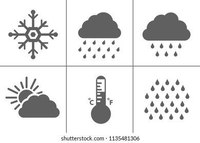 weather icons for weather forecast, temperature sign symbol. climate