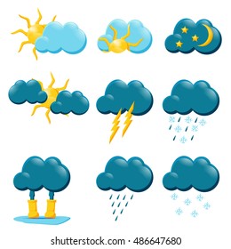 weather icons, weather forecast, vector icon