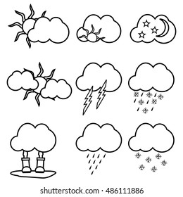 weather icons, weather forecast, vector line icon