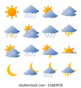 Weather icons fully editable vector illustration