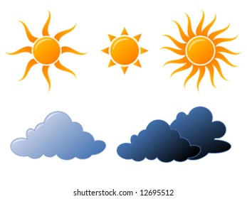 Weather icons fully editable vector illustration