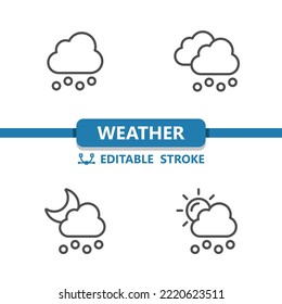 Weather Icons. Hail, Hailstorm, Cloud, Hail Storm, Hailstone. Professional, pixel perfect icons. EPS 10 format. Editable Stroke.