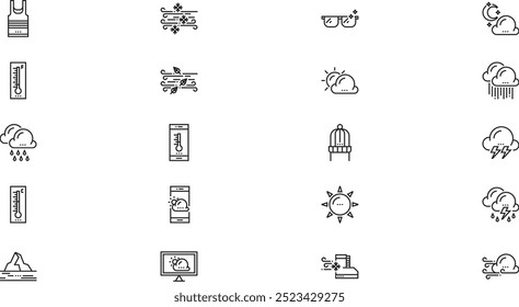 Weather icons High-Quality Vector Icons Collection with Editable Stroke. Ideal for Professional and Creative Projects.
