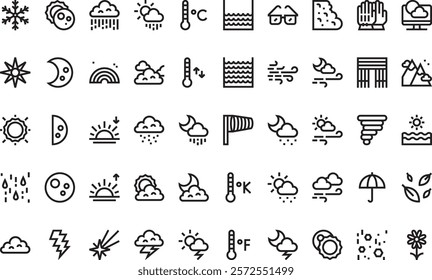 Weather icons High-Quality Vector Icons Collection with Editable Stroke. Ideal for Professional and Creative Projects.