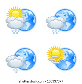 Weather icons isolated on white