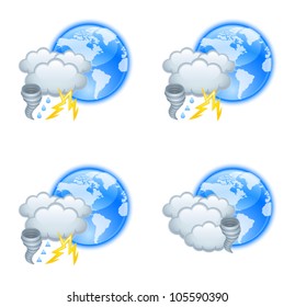 Weather icons isolated on white