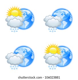 Weather icons isolated on white