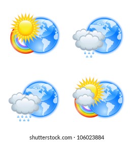 Weather icons isolated on white