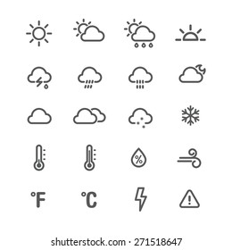 Weather icons. Line series on the white background.