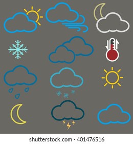 Weather icons line theme