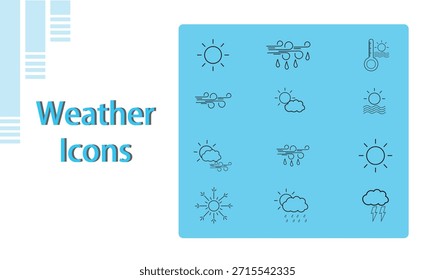 Iconos de Clima línea de diseño de Vector para su uso.