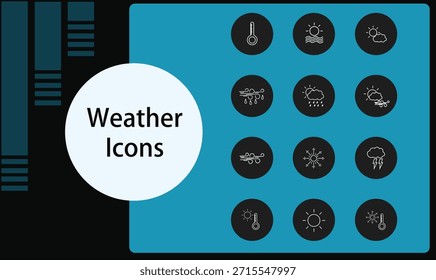 Weather icons line vector design for use.