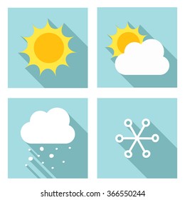 Weather icons with long shadows