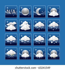 weather icons : night set