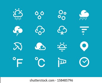 Weather icons on blue background