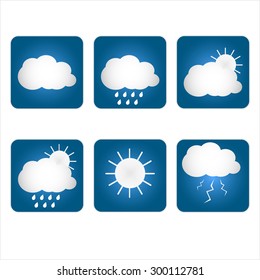 Weather icons  on the brown background