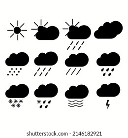 Weather icons on white background