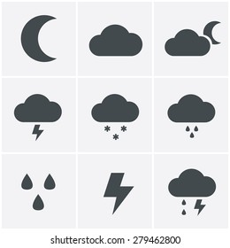 Weather icons on white background 