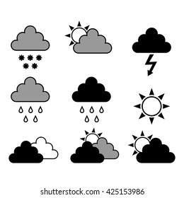 Weather icons on white background