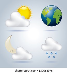 weather icons over blue background vector illustration