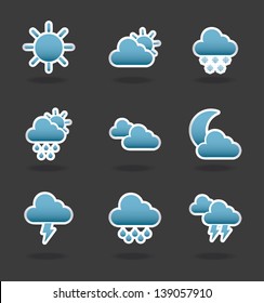 Weather Icons Over Gray Background Vector Stock Vector (Royalty Free ...