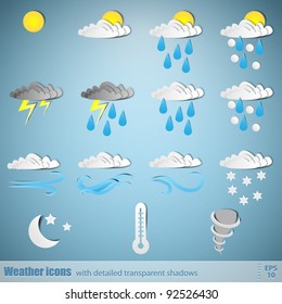 Weather icons - paper cut design