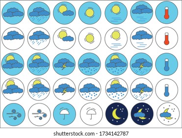 Weather icons for print, web, or mobile apps