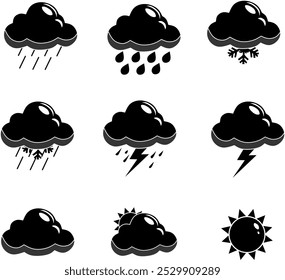 weather icons. rain and cloud weather icon. cloudy.