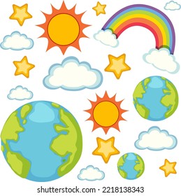 Iconos meteorológicos ilustraciones de patrones sin inconvenientes